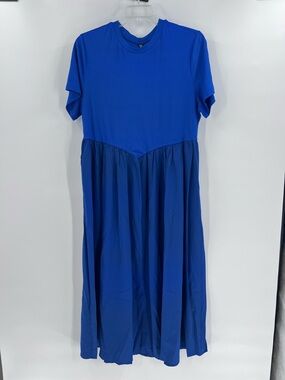 SHEIN Bright Blue Ribbed Midi Dress size 3X